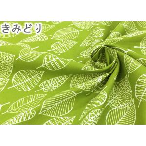 オックス 生地 北欧風 布 葉っぱ リーフ柄 ...の詳細画像3