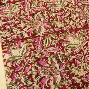 インド綿 生地 布 ワンピース エスニック カラムカリー 3841-4473 アジアン　コットン 布地 110cm幅 商用利用可 メール便2mまで