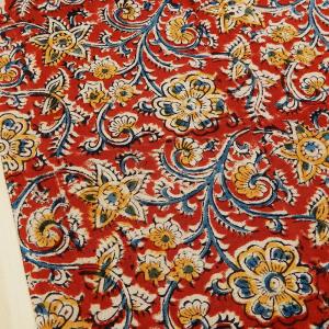 インド綿 生地 布 ワンピース エスニック マルチカラープリント カラムカリー 3841-4677 アジアン 布地 110cm幅 商用利用可 メール便2mまで