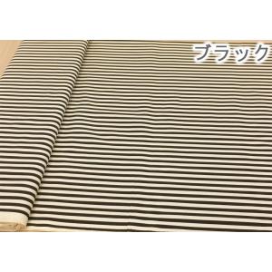 生地 ストライプ 細 ツイル 0.6cm幅 黒...の詳細画像1