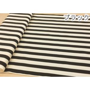 生地 ストライプ 綿 2cm幅 太 ツイル 黒...の詳細画像3