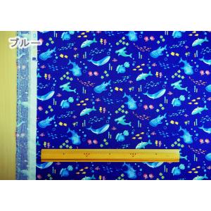 生地 魚 布 かわいい海の仲間たち くじら さ...の詳細画像2