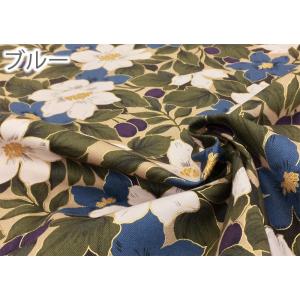 花柄 生地 和柄 綿 布 綿 ツイル 赤 青 ...の詳細画像2