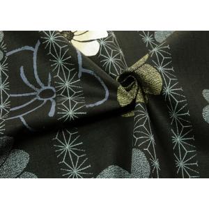 和柄 生地 捻じ花麻の葉紋 花柄 綿 抜染サザ...の詳細画像3
