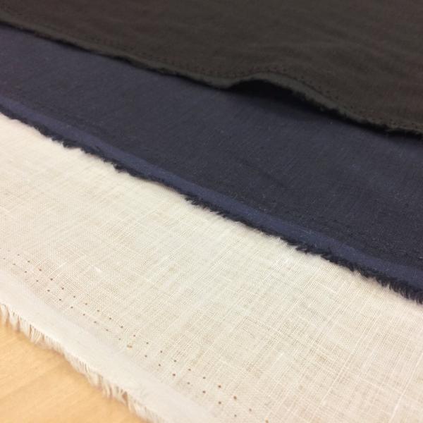 リネン 生地 麻 無地 エアリー リネン 洋服 布 服地 やや薄手 軽い 黒 白 紺 布地 110c...