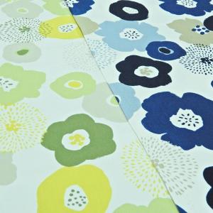 マリメッコ風 生地 花柄 北欧風 オックス Flower Garden 布 フラワー W幅 広幅 紺 緑 系 おしゃれ 北欧柄 布地 150cm幅 商用利用可能 メール便1mまで可 W8080 コットンハウスセシール 生地 通販 通販 Yahoo ショッピング