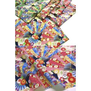 シーチング 金彩プリント 艶麗花扇(単位50cm)の詳細画像3