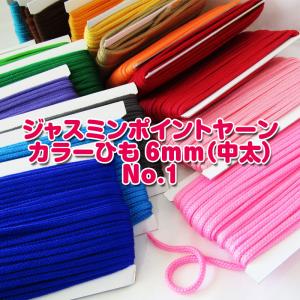 ジャスミン　ポイントヤーンカラーひも6mm【中太】No.1（単位10cm）