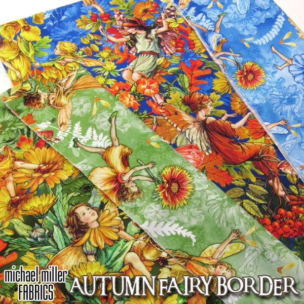 USA Cotton マイケルミラーファブリック 　AUTUMN FAIRY BORDER ボーダー...