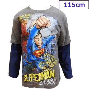 送料無料 SUPERMAN スーパーマン ヒーロー アメコミ 子供服 長袖 Tシャツ 男の子 子供 キッズ 5歳 115cm 120cm｜couchetot-for-child