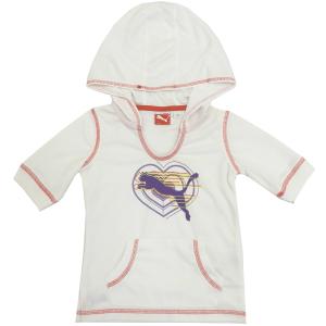 送料無料 PUMA プーマ 子供服 スポーツウエア Tシャツ カットソー パーカー ジャージ 女の子用 4歳 110cm ホワイト 白