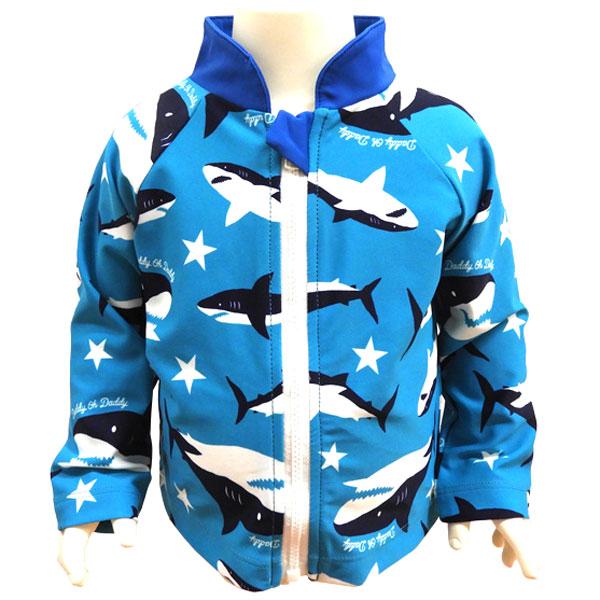 送料無料 UVカット DOD ダディオダディ ベビー用水着 男の子 ラッシュガード サメ 80cm