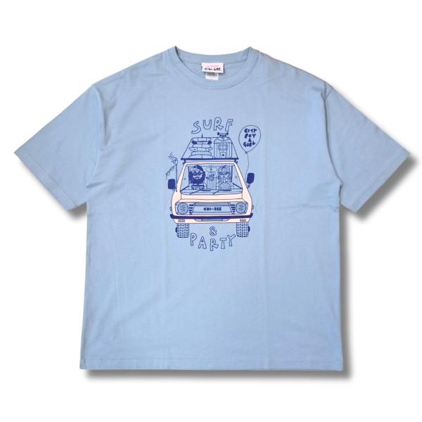 CHI-BEE チービー ネルソン SURF Tシャツ (acid blue) サーフィン ユニセッ...