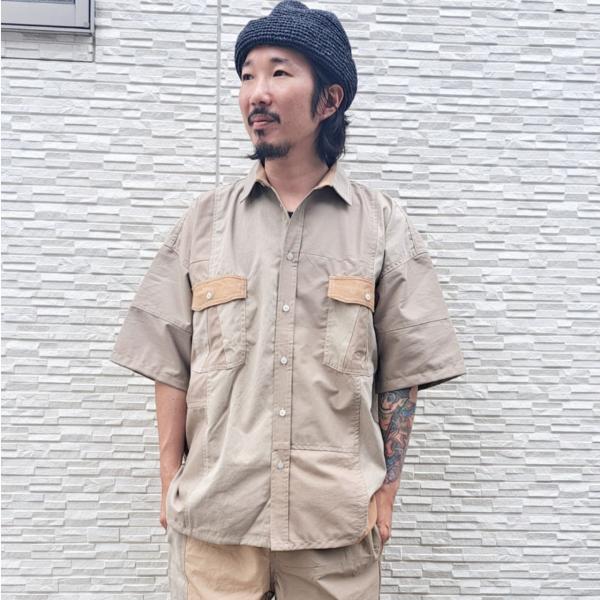 Mr.Remake Man ミスターリメイクマン pw wide shirts (beige) メン...
