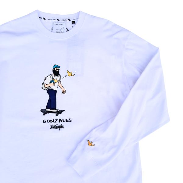 WHAT IT ISNT gonz skateboarder ロング Tシャツ (white) 長袖...