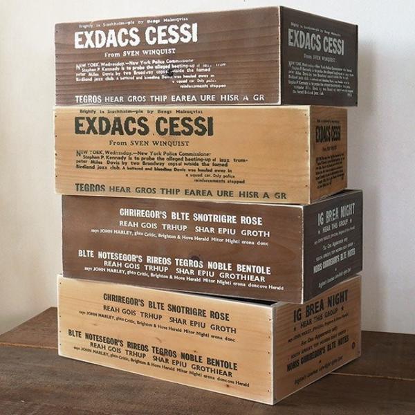 木製 木箱 アンティーク 収納ボックス 新聞 雑誌 ストッカーボックスD 大  おしゃれ BREA