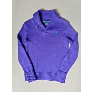 ラルフローレン Ralph Lauren ウィメンズ パープル ショールカラー ニット セーター コットン 紫 レディース Polo ポロ（USED品）｜countrypie