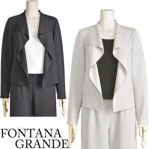 ボレロ ジャケット レディース フリル襟 FONTANA GRANDE ライトグレー