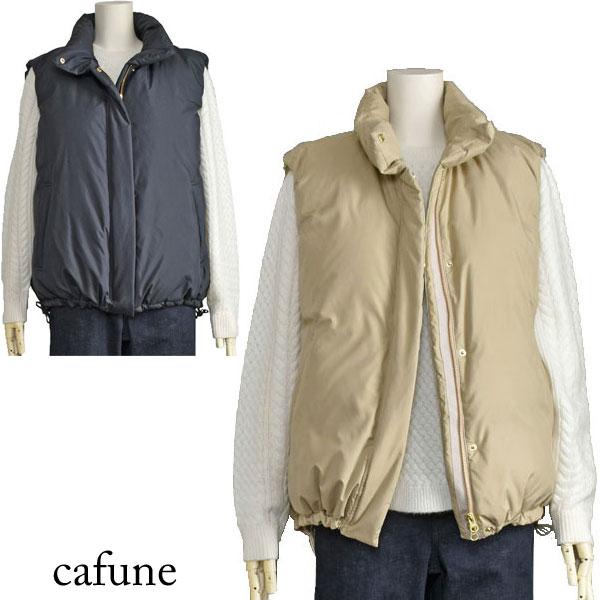ダウン ベスト レディース cafune 上品 きれいめ ゆったり ベージュ ネイビー 40代 50...