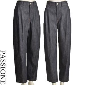 PASSIONE（パシオーネ） デニム ワイド パンツ レディース 脚長
