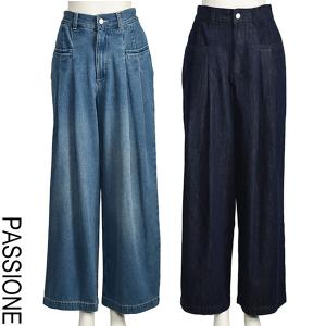 PASSIONE（パシオーネ） カーブシルエットデニムパンツ ブリーチデニム