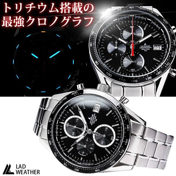 クロノグラフ 腕時計 メンズ スイス製トリチウムを使用した レーシング クロノグラフ 時計