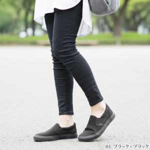 スリッポン レディース メンズ スニーカー 撥...の詳細画像2