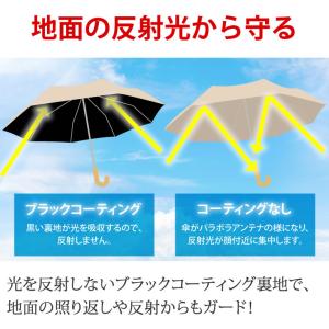 日傘 完全遮光 長傘 晴雨兼用 8本骨 ブラッ...の詳細画像3