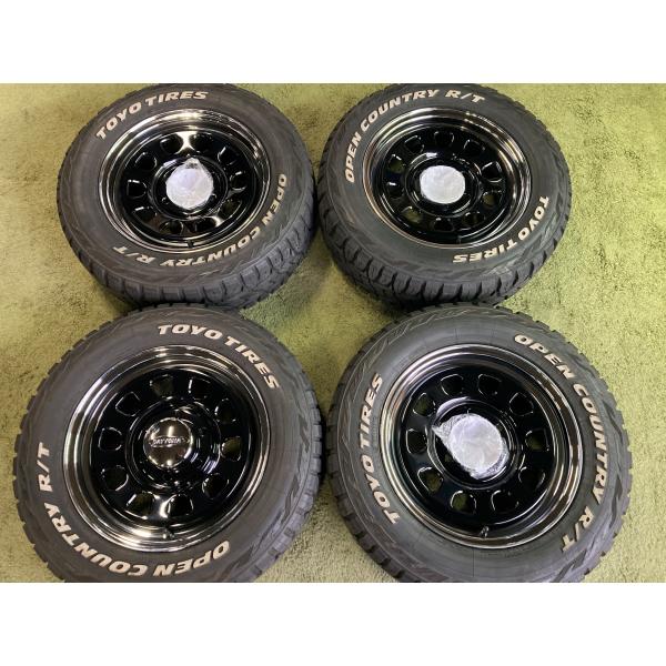 送料無料 ラジアルセット デイトナ ブラックリムクローム オープンカントリー RT ホワイトレター ...