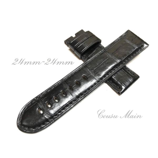 CousuMain 24mm-24mm ロングサイズ クロコダイル クロコベルト　両面　尾錠用　手縫...