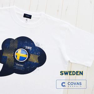 ユニセックス 半袖 プリントTシャツ　"スウェーデン"　301509-10　ホワイト　COVAS GRAPHIC｜covas