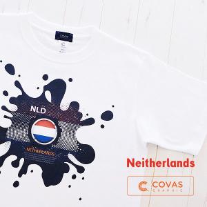 ユニセックス 半袖 プリントTシャツ　"オランダ"　301514-10　ホワイト　COVAS GRAPHIC｜covas