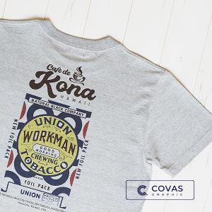 COVAS GRAPHIC Tシャツ カフェ・ド・コナ 杢グレー 301554-14 ユニセックス 半袖 プリントTシャツ ハワイ カフェ