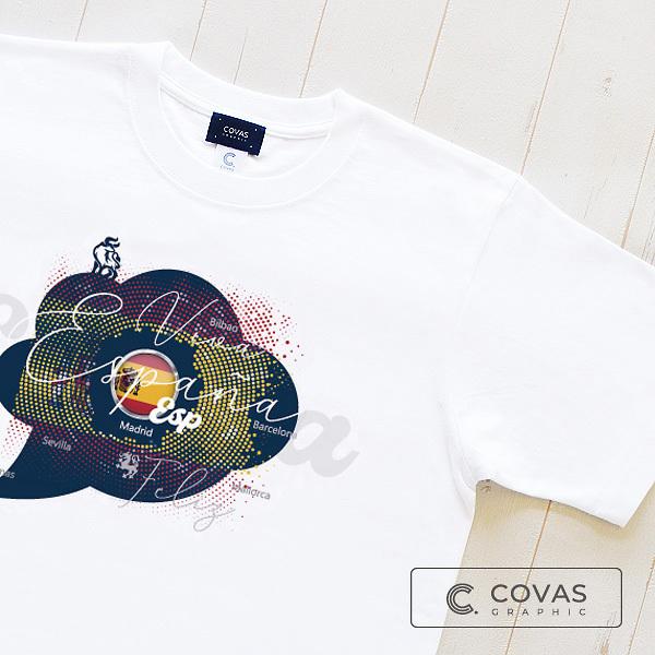 COVAS GRAPHIC Tシャツ SPAIN ホワイト 白 303122-10 ユニセックス 半...