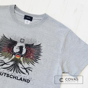 COVAS GRAPHIC Tシャツ GERMANY 杢グレー 303124-14 ユニセックス 半袖 プリントTシャツ ドイツ ドイツTシャツ｜covas