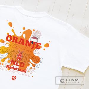 COVAS GRAPHIC Tシャツ NETHERLANDS ホワイト 白 303125-10 ユニセックス 半袖 プリントTシャツ オランダ オランダTシャツ｜covas