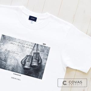 COVAS GRAPHIC Tシャツ ボクシンググローブ ホワイト 白 303149-10 ユニセックス 半袖 プリントTシャツ ボクシング フォトプリント｜covas