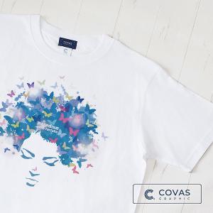 ユニセックス Tシャツ　"蝶パラダイス"　ホワイト　337350-10　半袖 プリント COVAS GRAPHIC｜covas