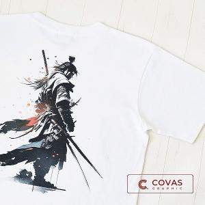 【NEW】ユニセックス Tシャツ　"侍魂"　ホワイト　349445-10　半袖 プリント COVAS GRAPHIC