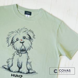 【NEW】ユニセックス Tシャツ　"ナニナニ"　スモーキーグリーン　349450-43　半袖 プリント COVAS GRAPHIC｜covas