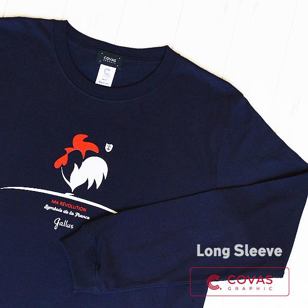 COVAS GRAPHIC 長袖 Tシャツ フレンチ鶏 ネイビー 紺 402331-29 ユニセック...