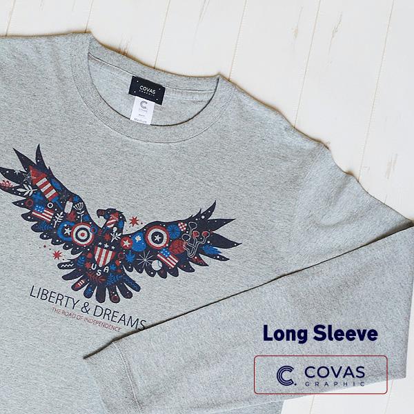 COVAS GRAPHIC 長袖 Tシャツ アメリカンイーグル 杢グレー 402452-15 ユニセ...