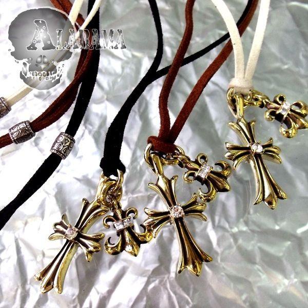 ネックレス メンズ ブラス リリィ クロス ペンダントトップ プレゼント ギフト