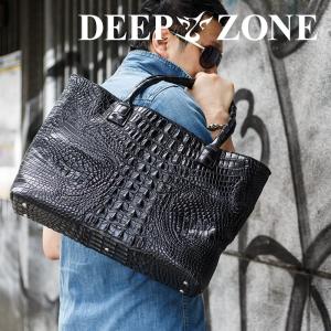 トートバッグ メンズ カジュアル ビジネス 本革 レザー クロコダイル 鰐 ワニ ワニ革 Deep Zone プレゼント ギフト