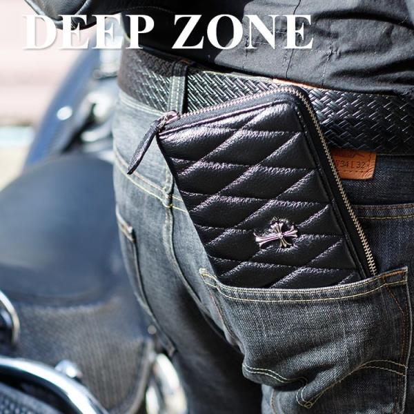 長財布 クロス ロングウォレット メンズ 本革 レザー Deep Zone キルティングレザー プレ...