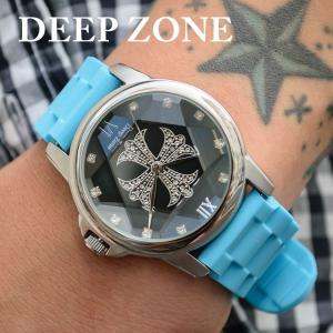 腕時計 ブレスウォッチ ラバーブレス Deep Zone ラウンドケース ジルコニア シルバーフェイス リリィコンチョ 専用ボックス付 プレゼント ギフト｜cowbell