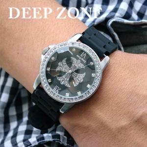 腕時計 ブレスウォッチ ラバーブレス Deep Zone ラウンドケース ジルコニア シルバーフェイス リリィコンチョ 専用ケース付属 プレゼント ギフト｜cowbell