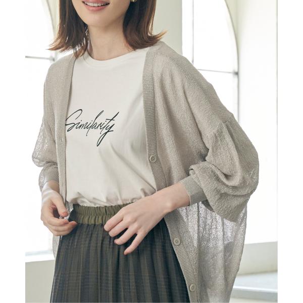 Vネックラメニットカーディガン