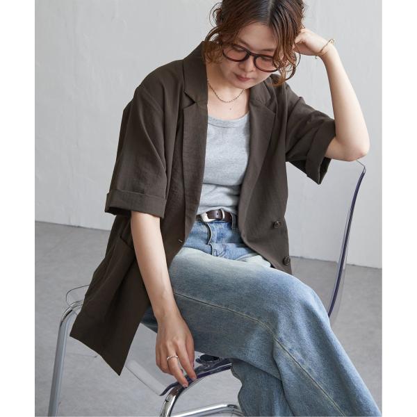 リネンライクハーフスリーブジャケット