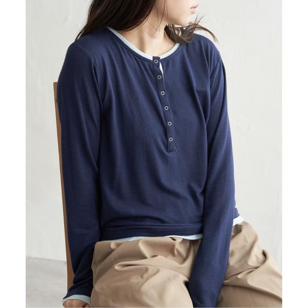 スラブヘンリー配色プルオーバー